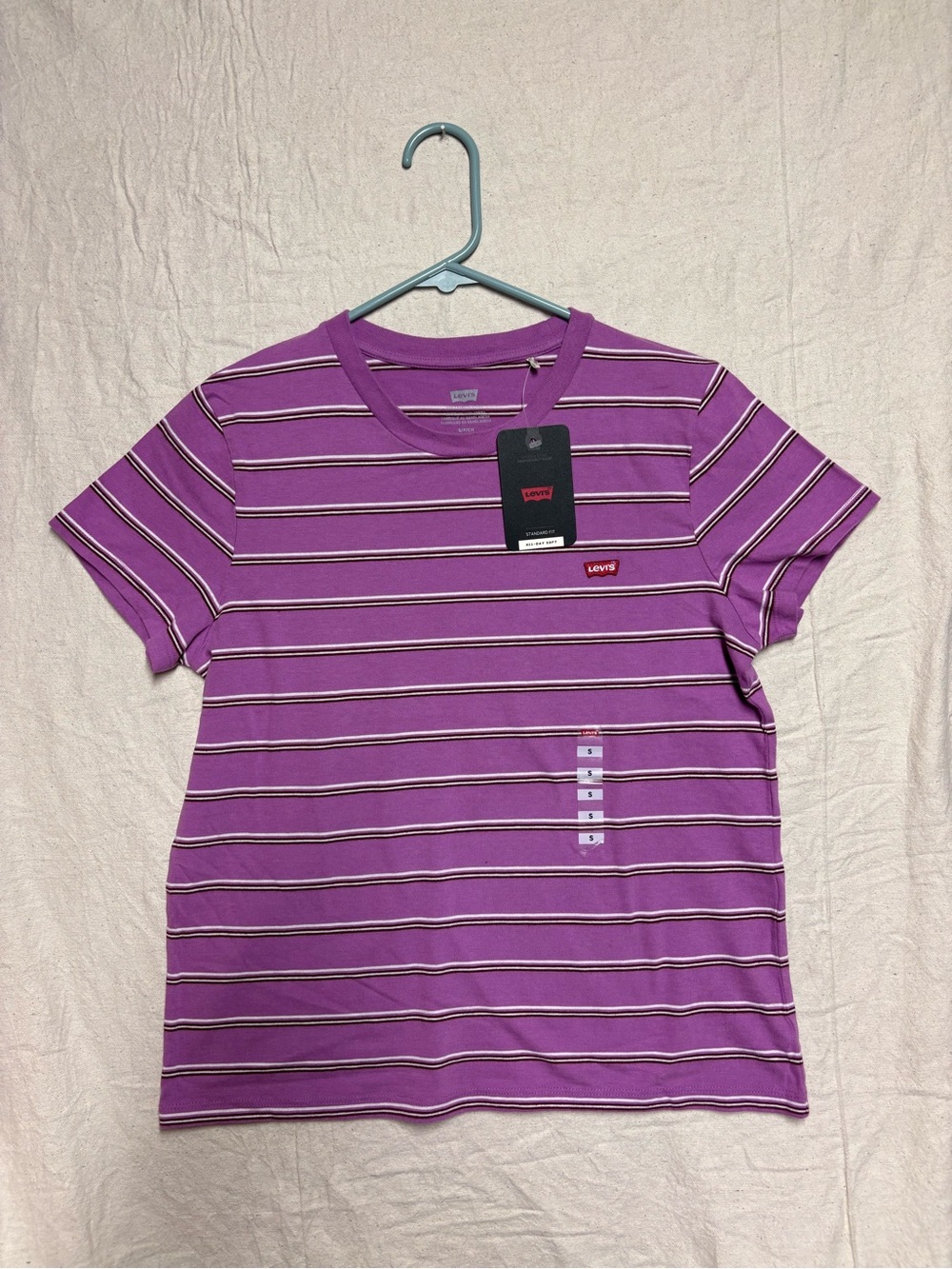 Levi's Women’s Purple Striped Crew Neck Tee